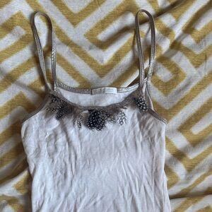 Y2K Nordstrom Tank w/ feather detail